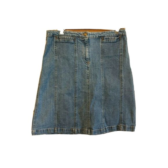 Jones Sport Size 8 Jean Skirt Denim Straight Modest - Picture 1 of 6